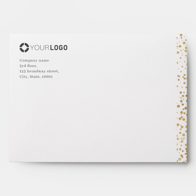 Modern simple faux gold glitter company logo envelope (Front)