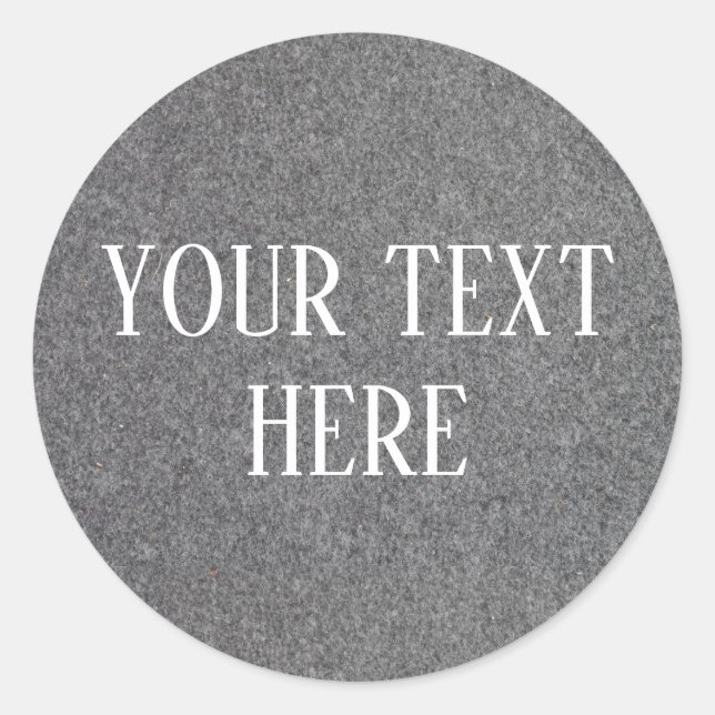 Modern Simple Faux Gray Felt Sticker Label (Front)