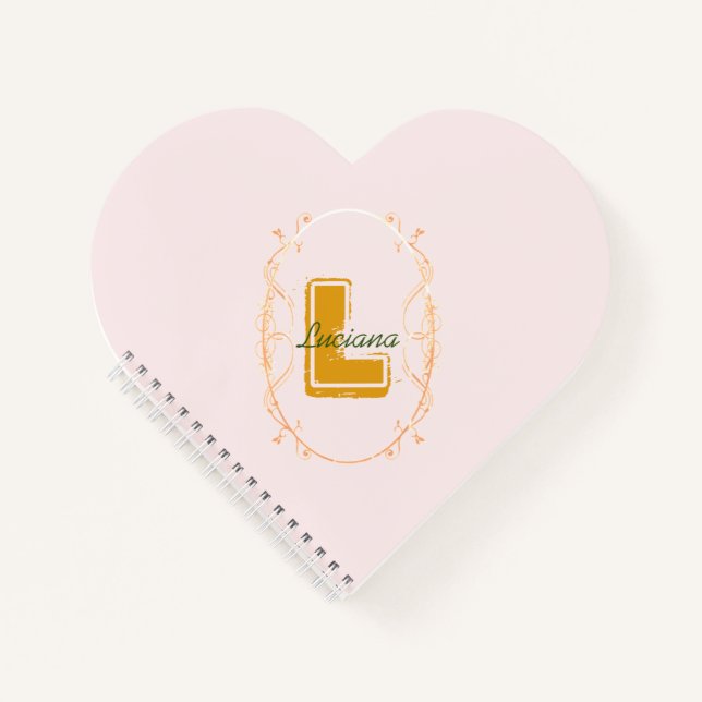 Modern Simple Feminine Girly Blush Pink Monogram  Notebook (Front)