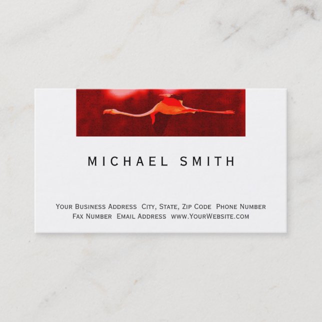 Modern Simple Flamingo Business Card (Front)