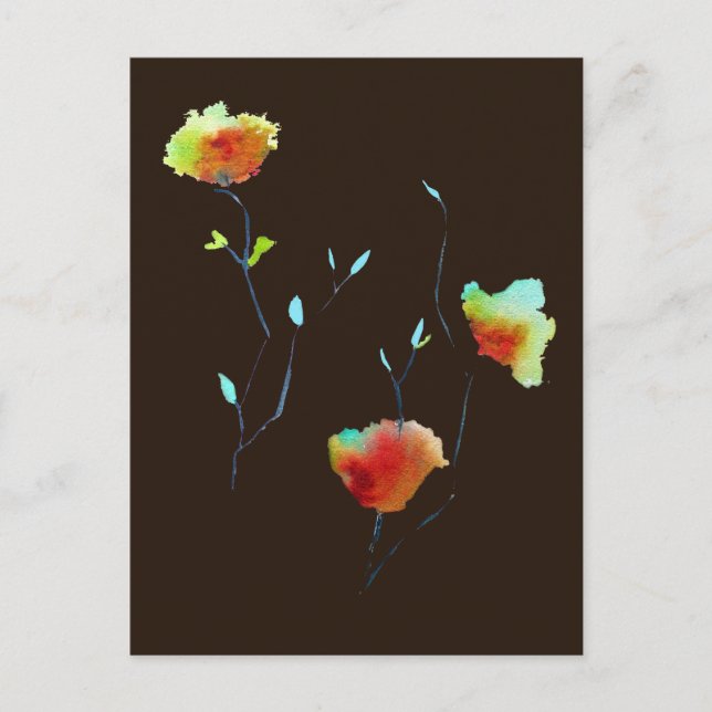 Modern simple floral flower Autumn art Postcard (Front)