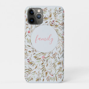 Modern Simple Floral Greenery Wreath iPhone 11 Pro Case