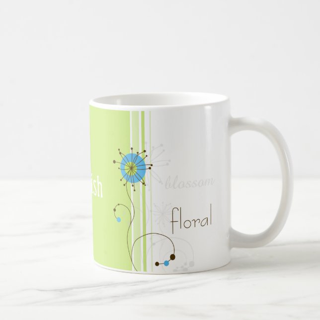 Modern Simple Flower Green Typography Coffee Mug (Right)