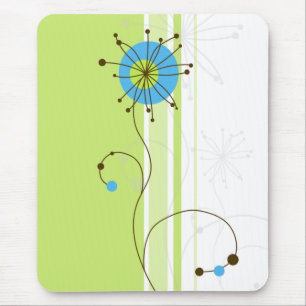 Modern Simple Flower Green Typography Mouse Pad