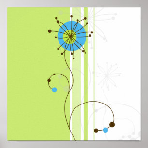 Modern Simple Flower Green Typography Poster