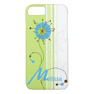Modern Simple Flower Green Your Name iPhone 8/7 Case