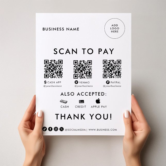 Modern Simple Formal Elegant QR Scan to Pay Sign (Creator Uploaded)