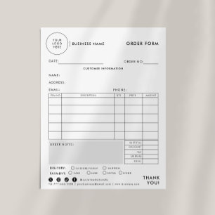 Modern Simple Formal Order Form