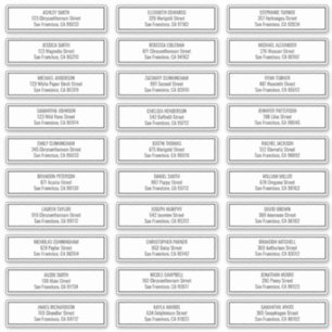 Modern Simple Frame Wedding Guest Names Address