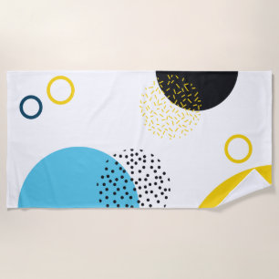 Modern, simple, fun, Memphis style geometric art Beach Towel