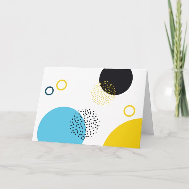 Modern, simple, fun, Memphis style geometric art Card (Front)