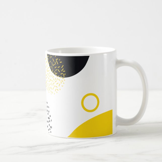 Modern, simple, fun, Memphis style geometric art Coffee Mug (Right)