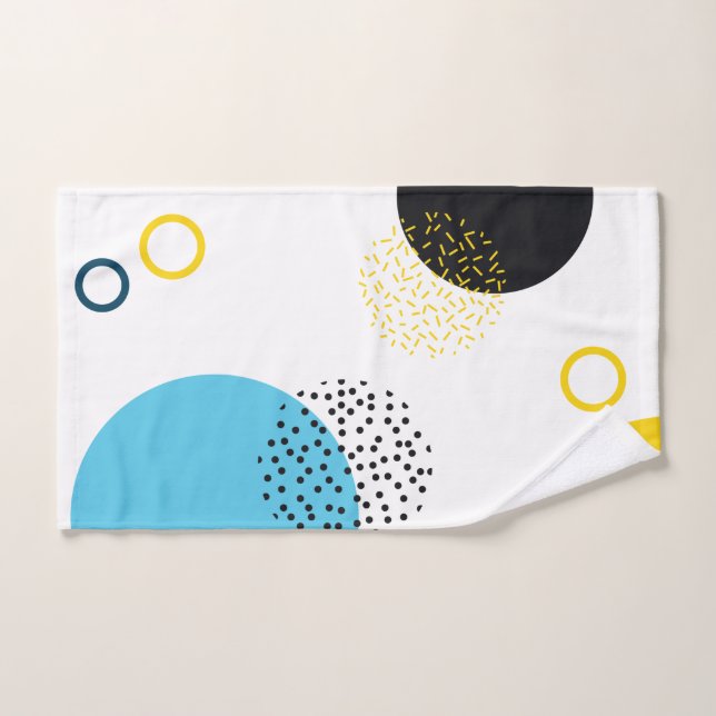 Modern, simple, fun, Memphis style geometric art Hand Towel (Hand Towel)