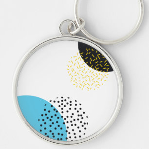Modern, simple, fun, Memphis style geometric art Key Ring