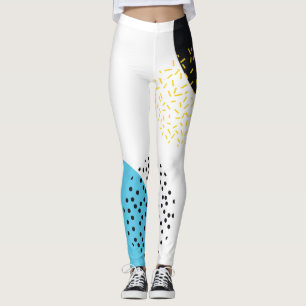 Modern, simple, fun, Memphis style geometric art Leggings