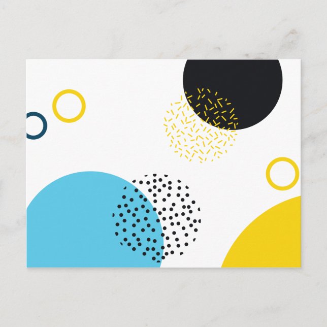 Modern, simple, fun, Memphis style geometric art Postcard (Front)