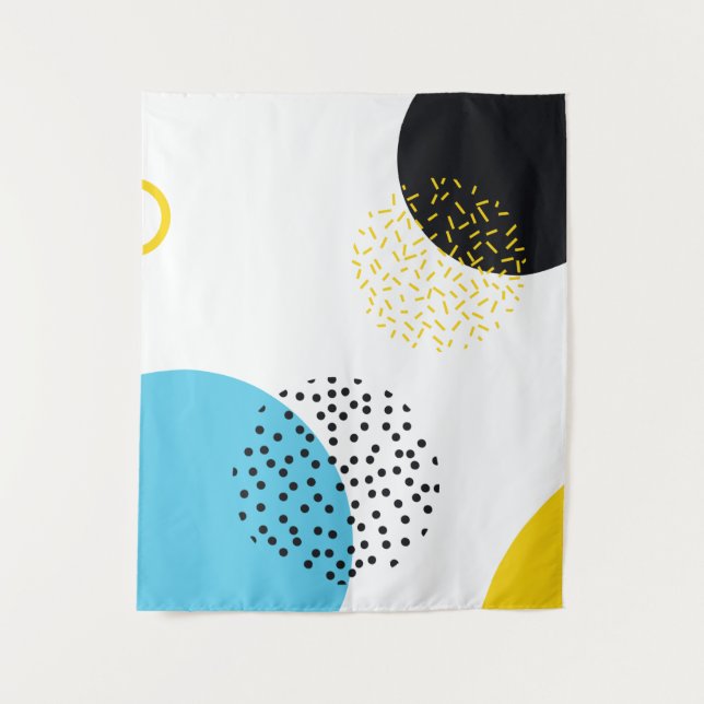 Modern, simple, fun, Memphis style geometric art Tapestry (Front)
