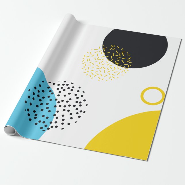 Modern, simple, fun, Memphis style geometric art Wrapping Paper (Unrolled)