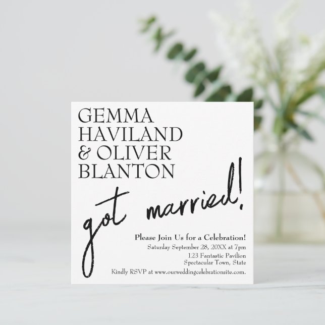 Modern Simple Fun Wedding Reception Invitation (Standing Front)