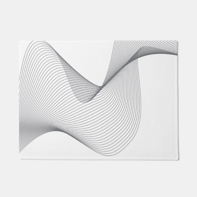 Modern, simple, futuristic urban wavy illustration doormat (Front)
