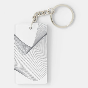 Modern, simple, futuristic urban wavy illustration key ring