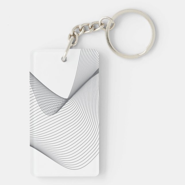 Modern, simple, futuristic urban wavy illustration key ring (Back)