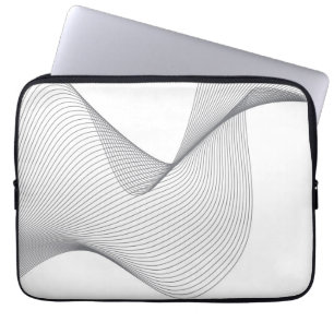 Modern, simple, futuristic urban wavy illustration laptop sleeve