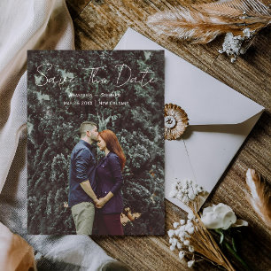 Modern Simple Garden Nature Couple Photo Wedding  Save The Date