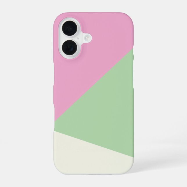 Modern Simple Geometric Colour Block iPhone 16 Case (Back)