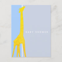 Modern Simple Giraffe Baby Shower Invivation