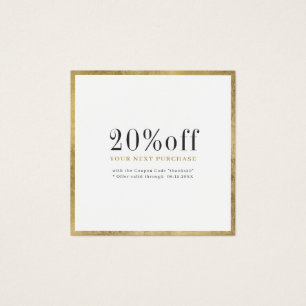 Modern simple gold border business discount card