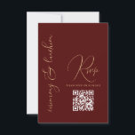 Modern Simple Gold Burgundy Red QR Bat Mitzvah RSVP Card<br><div class="desc">This elegant and stylish Bat Mitzvah or Bar Mitzvah rsvp is the perfect choice for your son or daughter on their special day. It features a simple and modern faux gold typography design on a burgundy-red background and QR code rsvp. It's a unique, cool, and trendy design to celebrate this...</div>