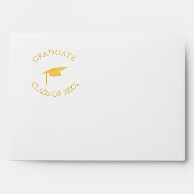 Modern Simple Gold Cap Typography Graduation Party Envelope (Front)