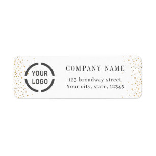 Modern simple gold glitter logo return address return address label