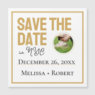 Modern Simple Gold Photo Save The Date