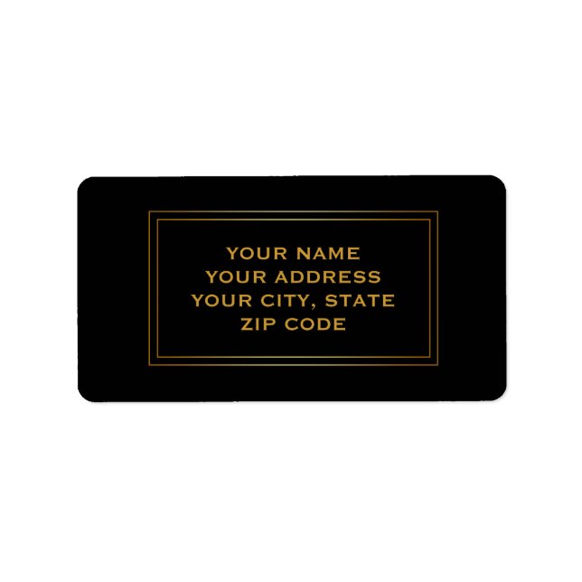 Modern Simple Gold Square Boarder Business Label (Front)