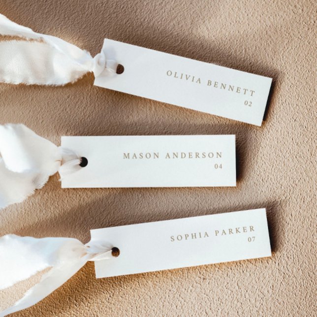 Modern Simple Gold Wedding Name Place Cards (Creator Uploaded)