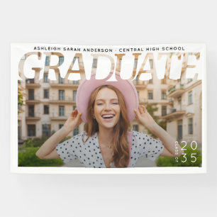 Modern Simple Graduate Photo Graduation Party Banner