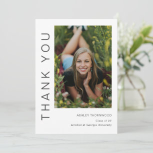 Modern Simple Graduate Photo Graduation Thank You Card