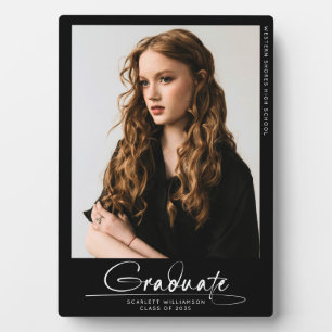Modern Simple Graduate Photo Handwritten Script  Plaque