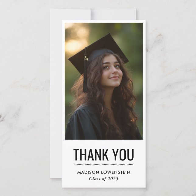 Modern Simple Graduate Thank You Card (Front)