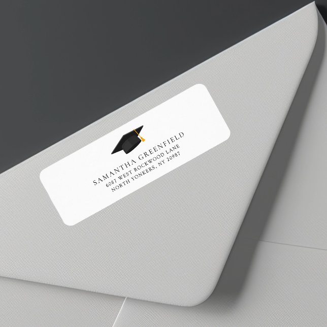 Modern Simple Graduation 2026 Return Address Label (Modern Graduation Cap 2025 Return Address Label)