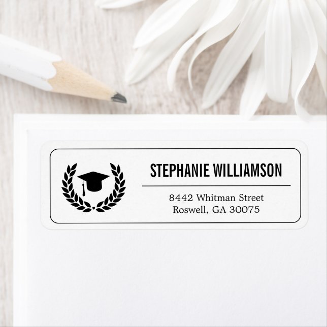 Modern Simple Graduation Graduate Return Address Label (Insitu)