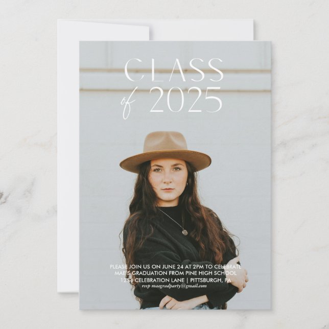 Modern Simple Graduation Party Invitation (Front)