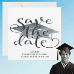 Modern Simple Graduation Save The Date<br><div class="desc">Congratulations graduate on your upcoming graduation event! Job well done! Grey and silver toned watercolor graduation cap with modern grey script typography. Eye catching design to share the good news with your friends and family that it is time to save the date! Great for high school, university, college, grad schools,...</div>