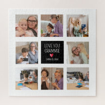 Modern Simple Grandma Heart 8 Photo Collage Custom