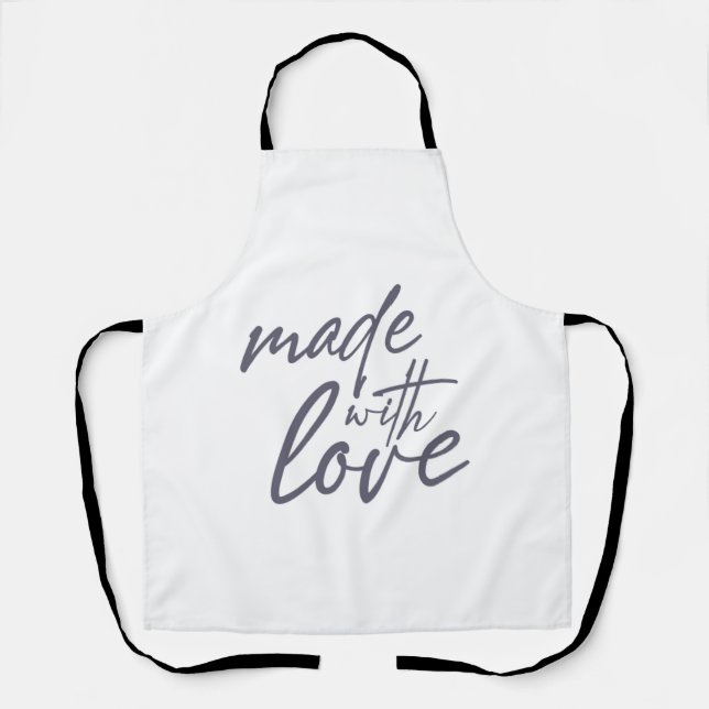 Modern, simple graphic design of Made with Love Apron (Front)
