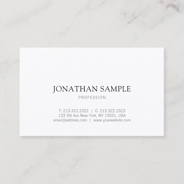 Modern Simple Graphic Design Plain Professional Business Card (Front)
