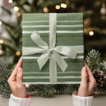 Modern Simple Green Stripes Christmas Wrapping Paper<br><div class="desc">Modern Simple Green Stripes Christmas</div>