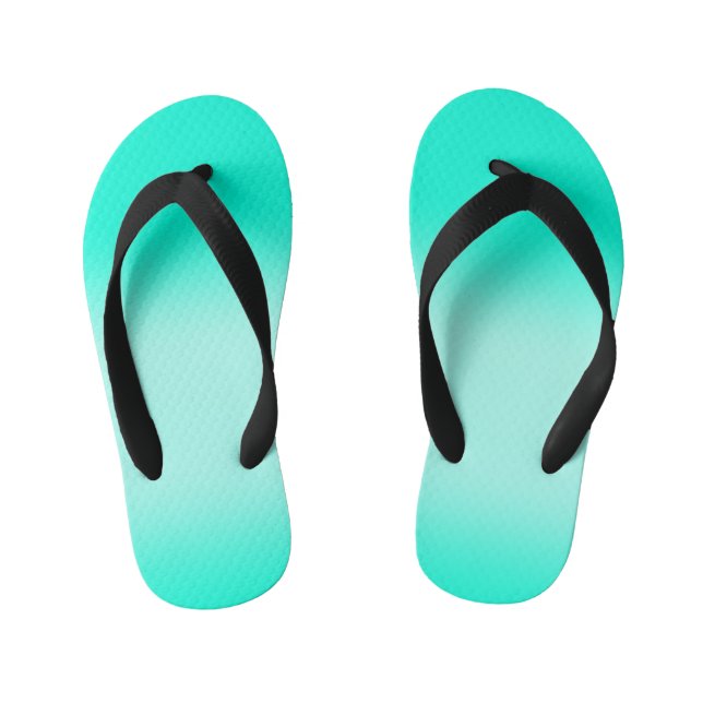Modern Simple green Turquoise Gradient Colour Kid's Thongs (Footbed)